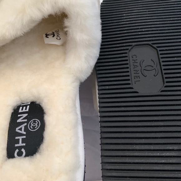 Chanel Furry Slippers/Slides